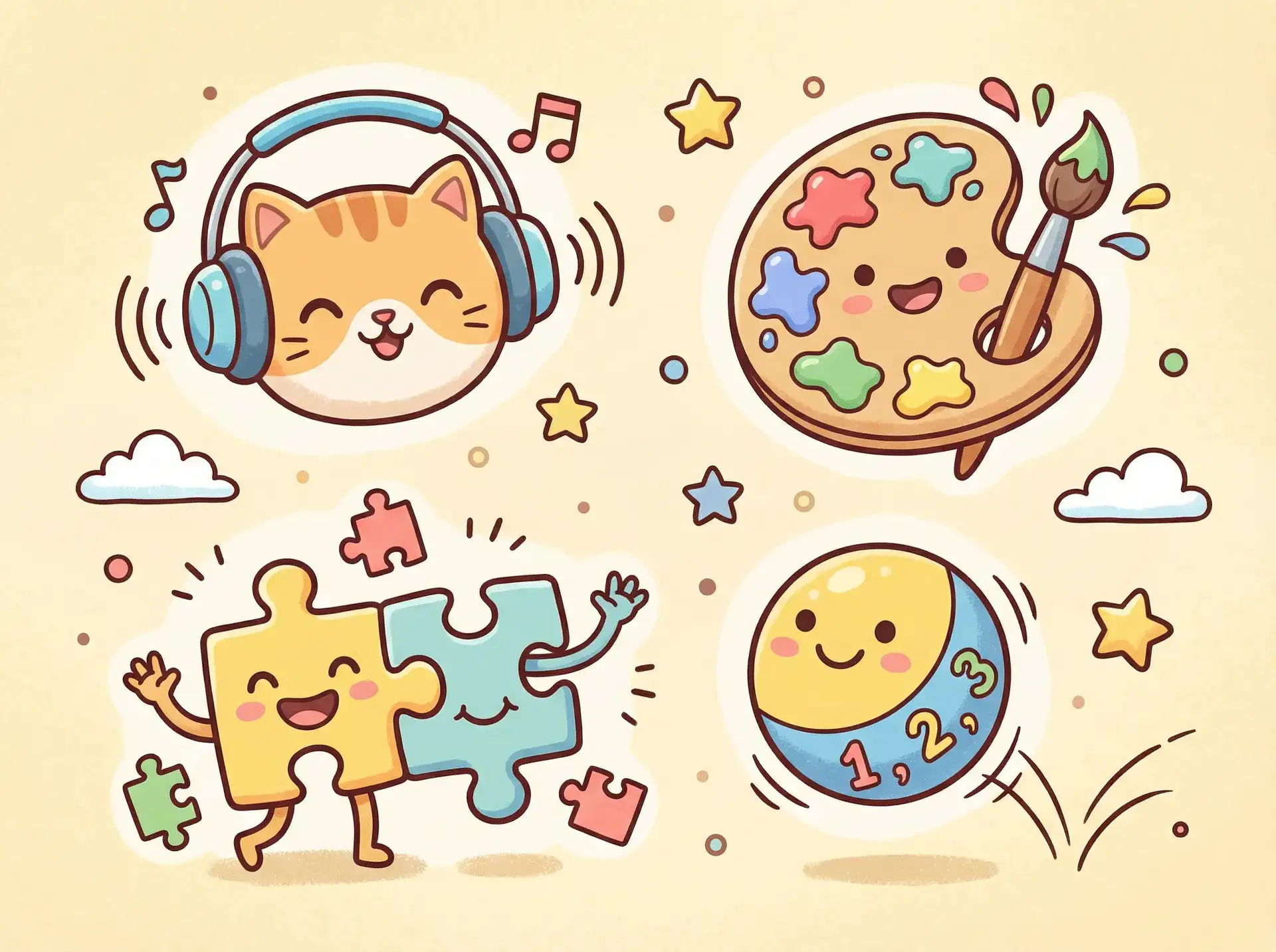 小朋友的手工作品 - 明月天国 益智创作